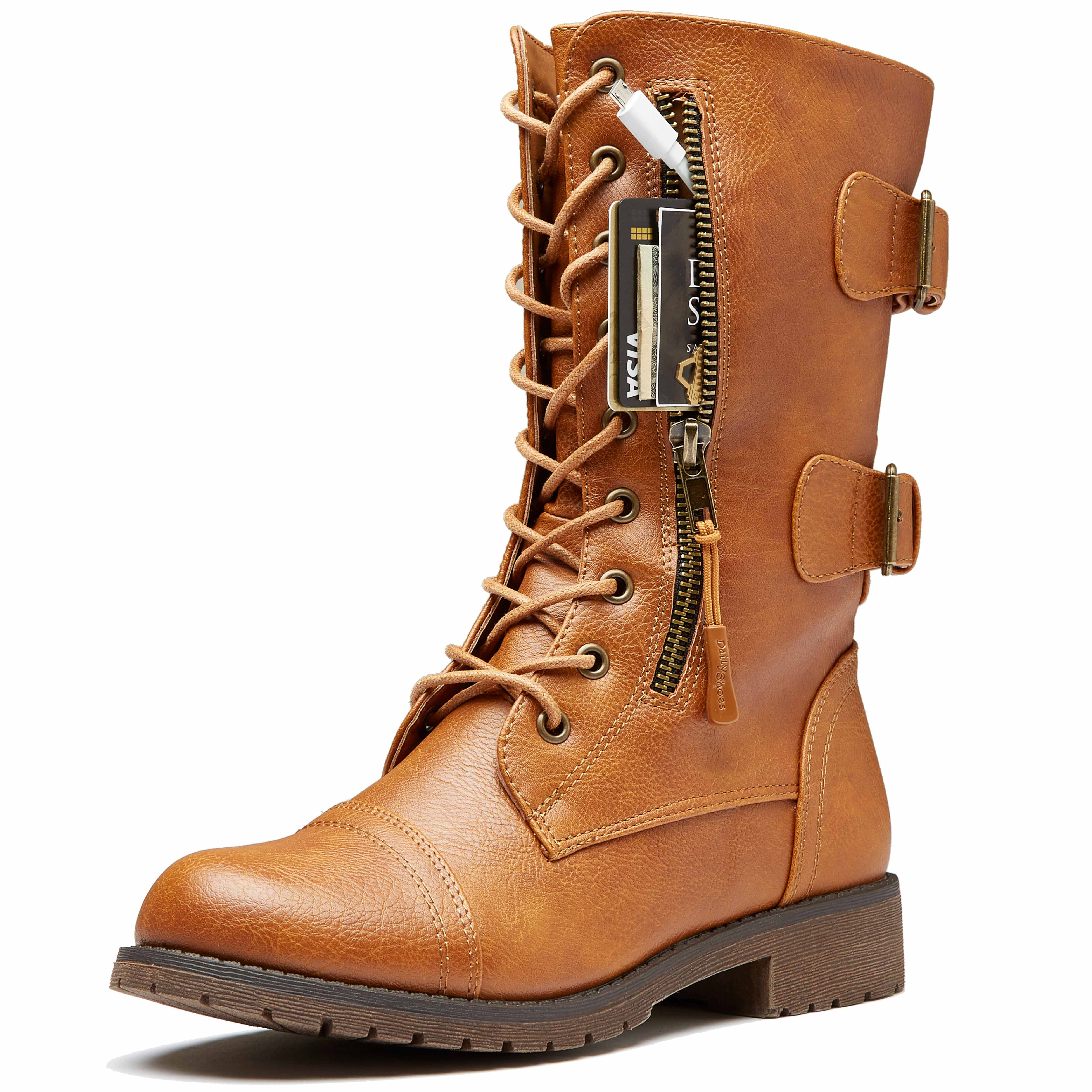 Details about   L0081 Military Style Combat Lace Up Boot with Buckles and Zippers Women's 5-10 