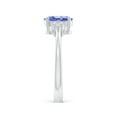 thumbnail image 3 of ANGARA Natural Solitaire Oval 1.25 ct Tanzanite and Diamond Promise Ring in 14K White Gold for Women (Size-8x6mm) | December Birthstone, Anniversary, Jewelry Gift for Women | Natural Tanzanite Ring, 3 of 9