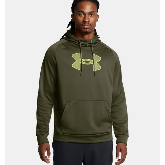 Men's Large Armour Fleece® Big Logo Hoodie Marine Green/Lime Yellow