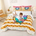 thumbnail image 3 of Erosebridal Volleyball Ice Crem Drip Full Size Comforter Sets, Waffle American Flag Bedding Sets, Colorful Polka Dots Reversible, 1 Comforter and 2 Pillowcases, 3 of 6