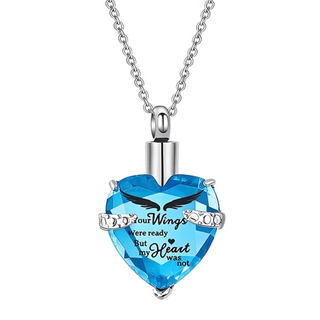 Misright Heart Necklace Memorial Jewelry for Pet Loss and Display Use
