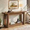 thumbnail image 2 of Tribesigns 63-Inch Farmhouse Console Table, Narrow Long Sofa Table Behind the Couch, 2-Tier Storage Entryway Furniture for Hallway, Entrance, Living Room, Rustic Brown, 2 of 9