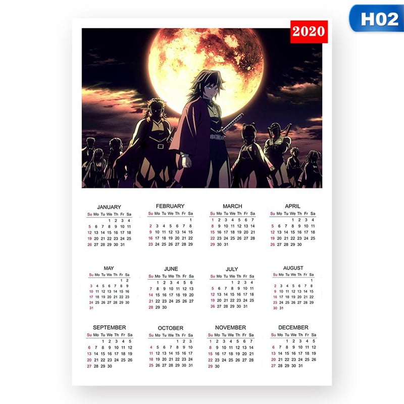 Shiyao 42 29cm New Japanese Anime Demon Slayer Calendar Poster Wall Art Decor For Home Walmart Com Walmart Com
