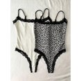 thumbnail image 1 of Bodysuit Mujer 2 Piezas Estampado Leopardo Y Blanco Con Encaje Negro, 1 of 29