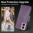 thumbnail image 7 of for Motorola Moto G Stylus 5G 2024 Case Wallet, Elegant Women Flip Folio Cover with Flower Embossed PU Leather Stand Credit Card Holders Slots Wrist Strap Phone Case for Moto G Stylus 5G 2024, Purple, 7 of 7