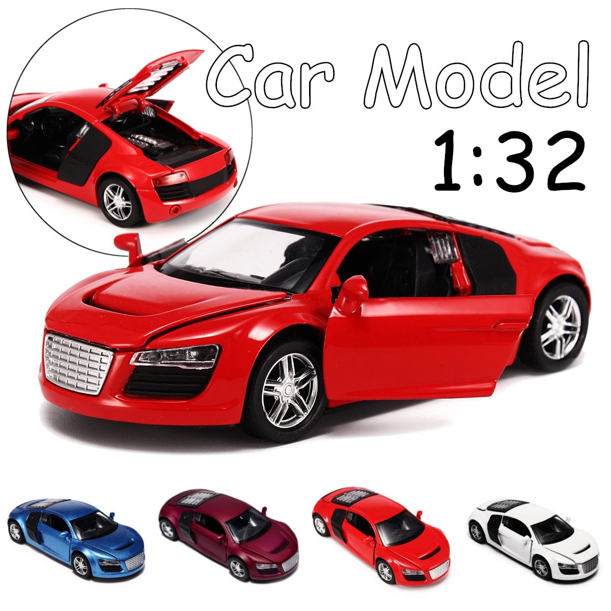 132 Scale Zinc Alloy Diecast Model Car Collection with
