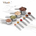 thumbnail image 3 of Yilush Stainless Steel Measuring Cups and Spoons Set, 4 Stainless Steel Nesting Measuring Cups and 6 Measuring Spoons, Cups and Spoons, Kitchen Gadgets for Cooking and Baking (10), 3 of 6
