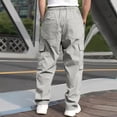 thumbnail image 4 of Dresfit Cargo Sweatpants for Men Elastic Waist Big and Tall Baggy Pants Casual 2026 Loose Uncuffed Hiking Sweat Pants Lounge Outdoor Trousers Light Gray XL, 4 of 7