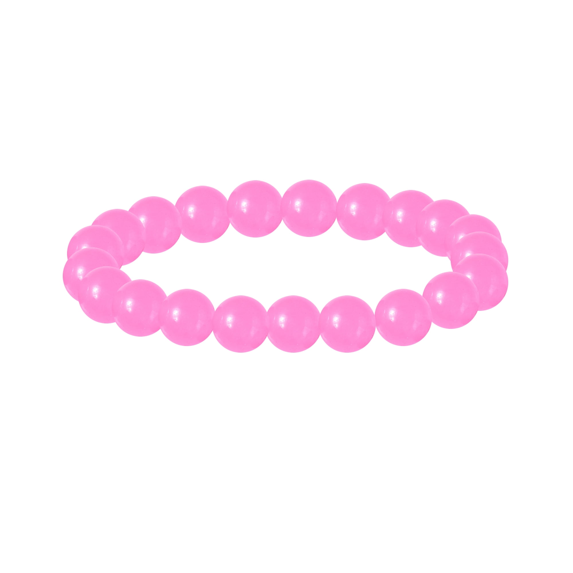 Round Shape 8mm Natural Pink Jade Bead Stretch Bracelet for Women – Healing Stone Crystal Jewelry