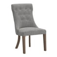 thumbnail image 3 of Weston Home Kirk Button Tufted Dining Chairs, Set of 2, Gray Linen, Brown Finish, 3 of 9