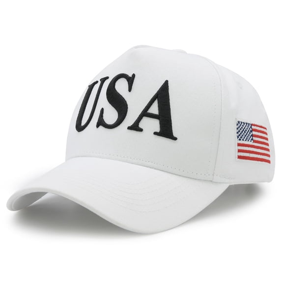 USA Hats, American Flag Baseball Cap, Adjustable 250 Anniversary Hockey Hat Patriotic Gift for Men Women White