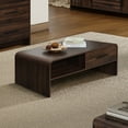 thumbnail image 4 of LuxenHome Walnut Coffee Table for Living Room, Engineered Wood Open Storage Center Table with Rounded Corners, 4 of 12