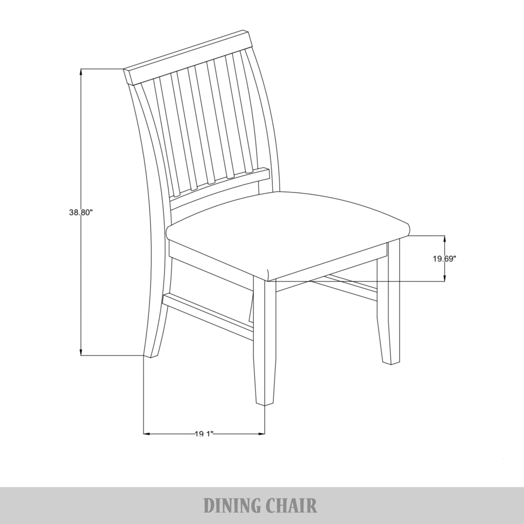 Castle Place Heritage Vertical Wooden Dining Chairs, Black, Set of 2