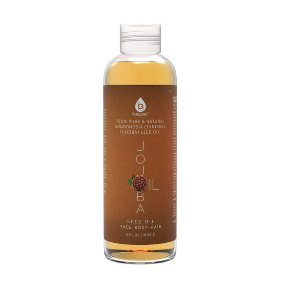 Pursonic Pursonic Huile de Jojoba Pure Dorée Pressée à Froid 100 % pour Peau Sèche Ou Cheveux Abîmés, Naturelle et Non Raffinée - Hydrate et Revitalise la Peau, 6 Onces, 1 Unité, JJO6