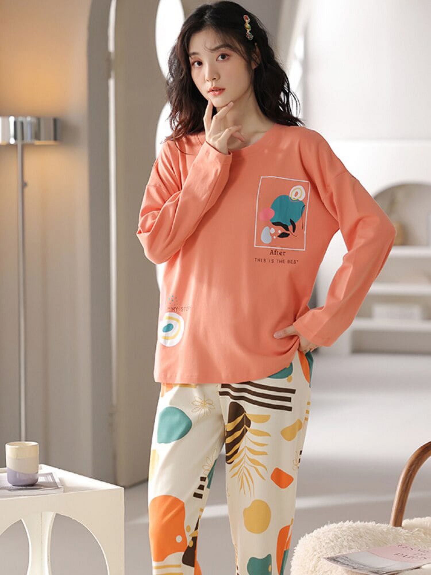 Women's Clothes Ladies Pajamas Set Fall Home Suit Lady Homewear Casual  Costumes Tracksuit Female XXL(70-83) kg Color18 (Color17 M(40) :  : Clothing, Shoes & Accessories
