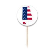 Alabama Toothpick Flags Round Labels Party Decoration