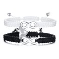 thumbnail image 1 of Pulsera de pareja con símbolo de infinito en forma de corazón, de acero inoxidable, tejida a mano, para ella y su pareja, regalo de San Valentín, 1 of 4