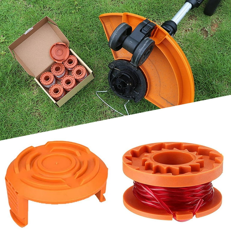 String Trimmer Spools Compatible with Black and Decker AF-100 Autofeed Weed  Eater Spools, Replacement Spool Weed Eater Spools Refills Line GH600 GH900  Edger with Spool Cap Cover (6 Spools) 