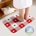 thumbnail image 3 of Hearts Valentine'S Day Bathroom Rugs Set 2 Pieces, Bathroom Set - Quick Drying Bath Mat And U-Shaped Toilet Rug, Water Absorbent Bath Carpet For Bedroom Floor Living Room, Machine Washable, 3 of 6
