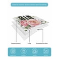 thumbnail image 5 of Quilts King Size, Pink Flowers Soft Comforter Bedding Set for Bed, Romantic Floral Leaves Black Striped Lightweight Quilted Bedspread with Pillow Cover(2 Pieces) for All Season, 96x106 Inch, 5 of 6