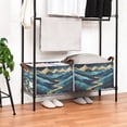 thumbnail image 3 of Yayeee Foldable Storage Basket for Shelves with Handles Set of 2 Waterproof Cloth Bins, Dark Mountains, 3 of 7