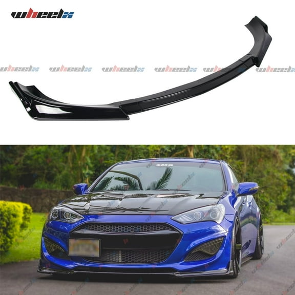 Front Bumper Lip Compatible with 2013-2016 Hyundai Genesis Coupe, Air Dam Lower Chin Spoiler Splitter Fit for 2013 2014 2015 2016, Protection Body Kit (Glossy Black)