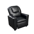 thumbnail image 3 of Marisa 23"W Black PU Faux Leather Kids Recliner Chair with Cupholder, 3 of 3