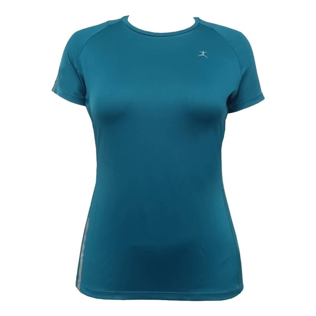 Playera Danskin Now Talla EG Deportiva Manga Corta con Logo Azul Turquesa