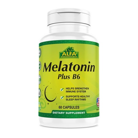 Melatonin Plus B-6 Supplement with 5mg - Sleep Cycle Regulator - Cardiovascular Health - Immune System - 60 (Best Way To Build Immune System)