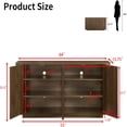thumbnail image 4 of Buffet Cabinet with Storage, 64" W Wooden Arched Sideboard Cabinet with/Adjustable Shelf, Fluted Accent Cabinet for Dining Room, Kitchen, 4 of 8
