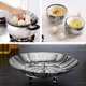thumbnail image 4 of 2 piezas: cesta para cocinar al vapor para verduras, cesta para cocinar al vapor para verduras plegable con 4 patas de acero inoxidable, diámetro 14-23 para cocinar verduras y alimentos o cesta de, 4 of 5