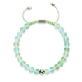 thumbnail image 3 of Emerald | Silver | Mermaid Glass Macrame Bead Bracelet, 3 of 8