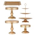 thumbnail image 3 of Torre de mesa de exhibición para pasteles, juego de 5 soportes para pasteles, soporte dorado para magdalenas, soporte para magdalenas en niveles, ultra sensible, 3 of 8