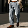 thumbnail image 3 of qucoqpe Men's Velvet Trousers Fashion Casual Holiday Solid Color Dress Pants with Pockets, 3 of 10