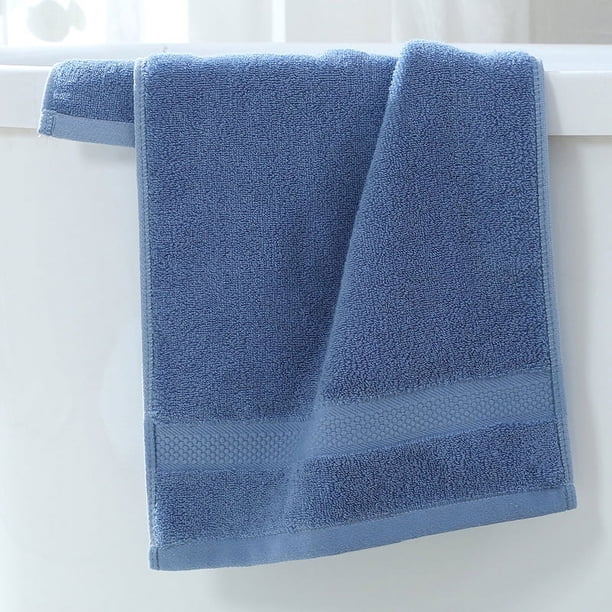 Nvzi Toallas de 2 piezas de 27,56 x 55,12 pulgadas, perfectas para la ducha diaria, toalla de algodón puro de 32 hebras, toallas ligeras y de secado rápido para su baño (azul)