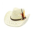 thumbnail image 2 of sususu Straw Cowboy Hat, Western Cowgirl Hat, Wide Brim Sun Beach Hat for Women Light Yellow, 2 of 4