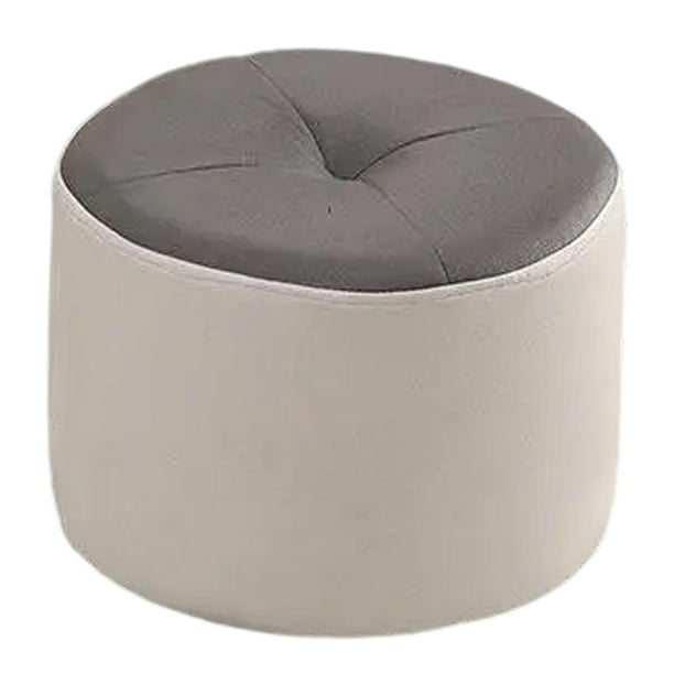 Taburete pequeño para pies, elegante y decorativo, para la entrada de la sala de juegos. Gris y beige