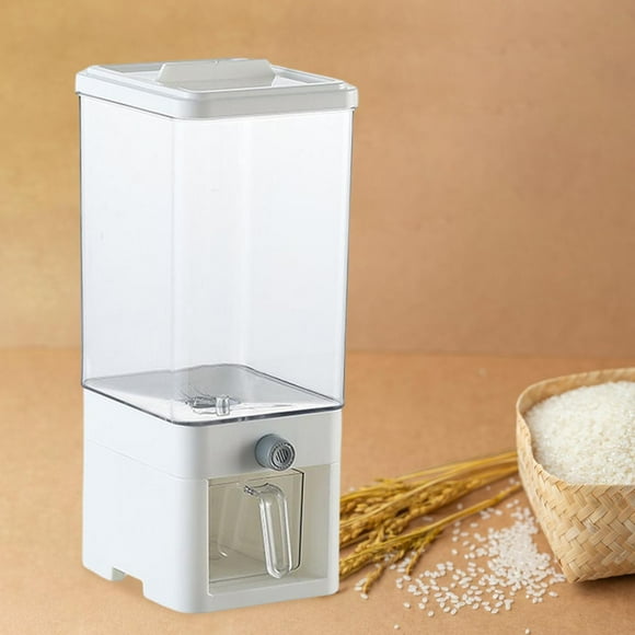 Contenedor de Almacenamiento de Arroz Macarena Sellado Cubo con Taza medidora Blanco dispensador de cereales