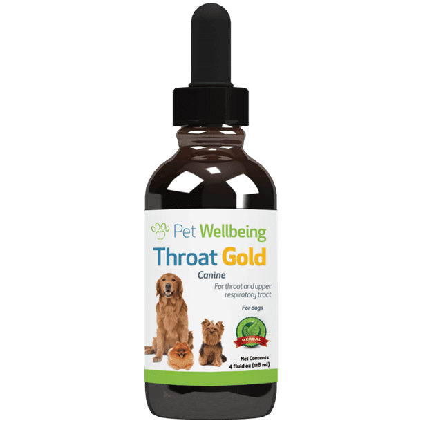 Pet Wellbeing Throat Gold for Dogs Natural Herbal Cough, Throat and