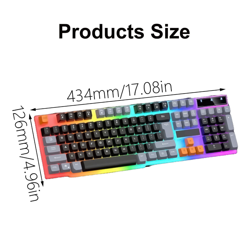 MultiSystems Wire Keyboard 104Keys with Breathing Lighting, Ergonomic Build Keyboard and Long Last Switches Life