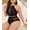 black, variant on Plus Size Two Piece Bikini Set with Tummy Control and Cheeky Bottom XL To 5XL Summer Swimwear for Women High Neck Mesh Waist Leopard Print Swimsuit