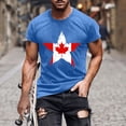 thumbnail image 1 of Tops para hombre, blusas y camisas de cuello redondo y manga corta para hombre. Camiseta de cuello redondo y manga corta con estampado de bandera canadiense para hombre. Blusa de algodón y poliéster p, 1 of 5