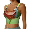 thumbnail image 2 of Fotbe Flying Frog On Branch Sujetador Deportivo Largo sin Aros para Mujer con Almohadillas y Soporte Medio, Transpirable y Absorbente, Camiseta Tipo Chaleco o Tank Top-X-Large, 2 of 8