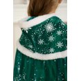thumbnail image 4 of Girls Velvet Princess Cape Kids Hooded Fancy Cloak Dress up Cape Ice Outfit, 4 of 5