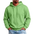 thumbnail image 2 of Hoodie for Men Pullover Fleece Sweatshirt with Pockets Long Sleeve Casual Athletic Top, Mint Green-M, 2 of 9