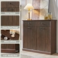 thumbnail image 5 of 20 Gallon Tilt-Out Trash Can Cabinet, Modern Laundry Hamper Cabinet with Drawers, Hidden Garbage Can Cabinet for Kitchen and Living Room, 5 of 8