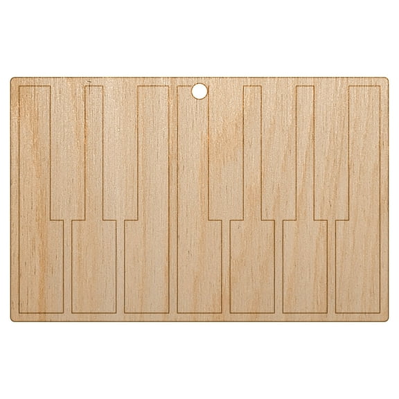 Piano Keys Octave Wood Holiday Christmas Tree Ornament Unfinished DIY Pre-Drilled Craft