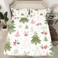 thumbnail image 2 of Manfei Xmas Tree 4 Pieces Queen Sheet Sets for Kids Teens Girls,Polka Dots Ultra Soft Flat Sheet,Merry Christmas Queen Fitted Sheet,Microfiber Bedroom Decor, 2 of 7