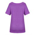 thumbnail image 3 of Scyoekwg Short Sleeve T Shirts for Women Square Neck Tunic Tshirt Lightweight Comfy Loose Trendy Solid Color Blouses (Purple,L), 3 of 6