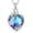 Blue-silver, variant on Tulip Flower Cremation Jewelry Crystal Heart Urn Necklace for Women Mom Memorial Ashes Keepsake Necklace of Loved One